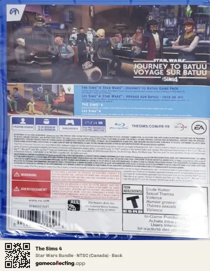 The Sims 4 PlayStation 4, Canada box back