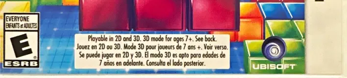 Tetris Ultimate, the ESRB box on its front
