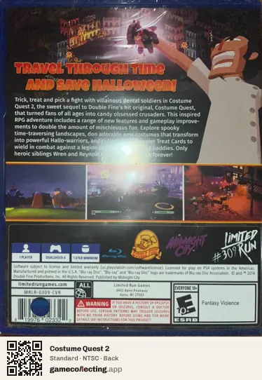 Costume Quest 2 PlayStation 4, NTSC box back