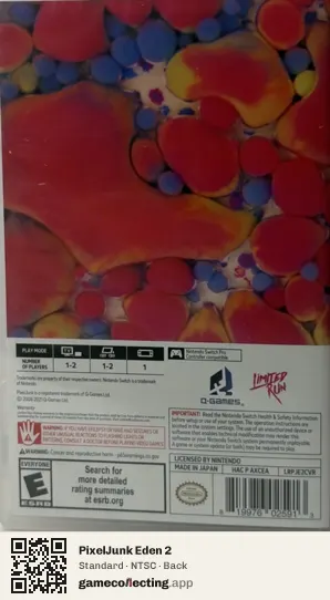 PixelJunk Eden 2 Nintendo Switch, NTSC box back