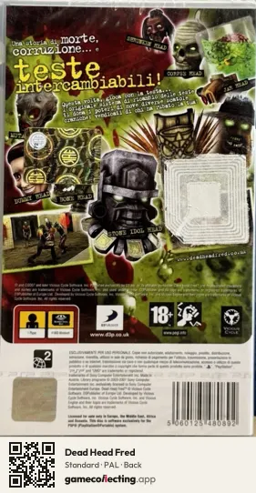 Dead Head Fred PlayStation Portable, PAL box back