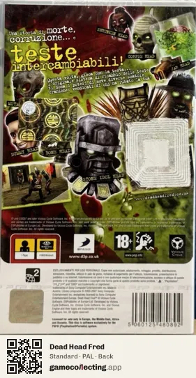 Dead Head Fred PlayStation Portable, PAL box back