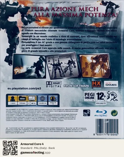 Armored Core 4 PlayStation 3, Italy box back
