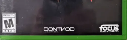 Vampyr, the ESRB box on its front