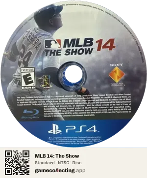MLB 14: The Show PlayStation 4, NTSC disc
