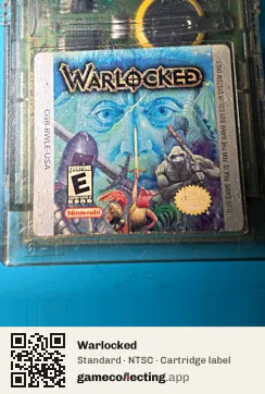 Warlocked Game Boy Color, NTSC cartridge label