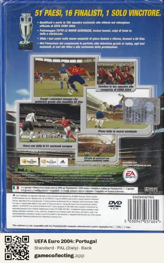UEFA Euro 2004: Portugal PlayStation 2, Italy box back