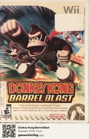 Donkey Kong Barrel Blast Nintendo Wii, NTSC box front