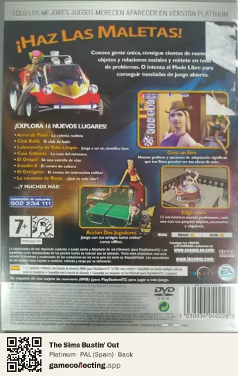 The Sims Bustin' Out PlayStation 2, Spain box back