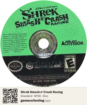 Shrek Smash n' Crash Racing Nintendo GameCube, NTSC disc