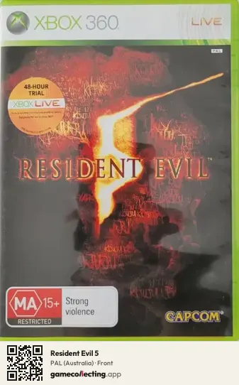 Resident Evil 5 Xbox 360, Australia box front