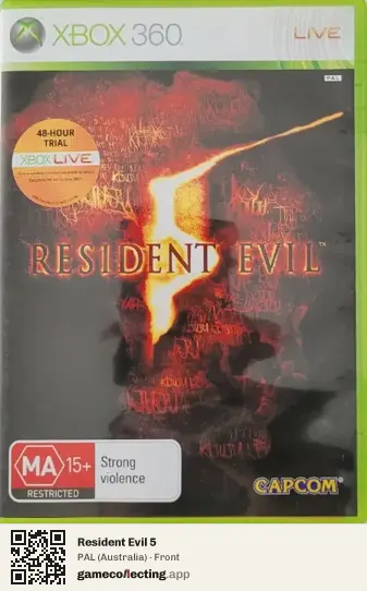 Resident Evil 5 Xbox 360, Australia box front
