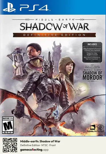 Middle-earth: Shadow of War PlayStation 4, NTSC box front