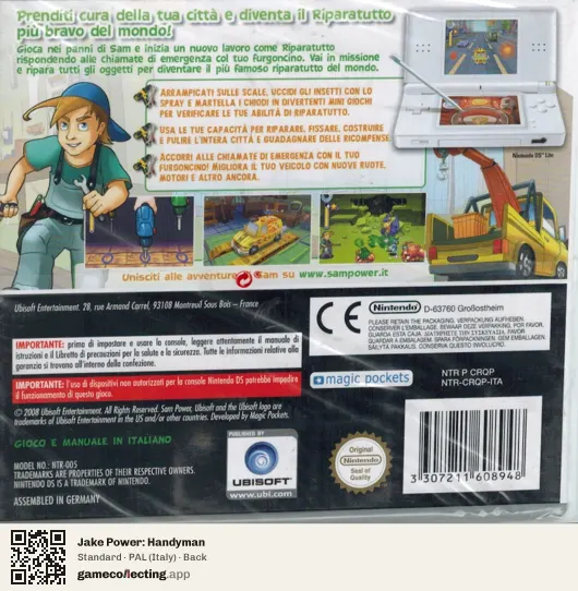 Jake Power: Handyman Nintendo DS, Italy box back