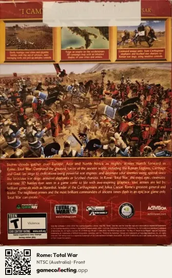Rome: Total War Computer, Australia box front