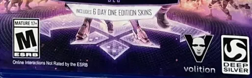 Agents of Mayhem, the ESRB box on its front
