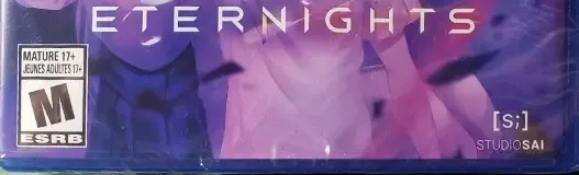 Eternights, the ESRB box on its front