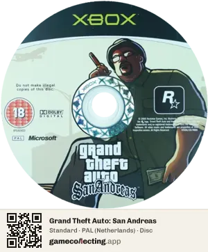 Grand Theft Auto: San Andreas Xbox, PAL disc