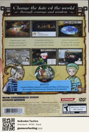 Suikoden Tactics PlayStation 2, NTSC box back