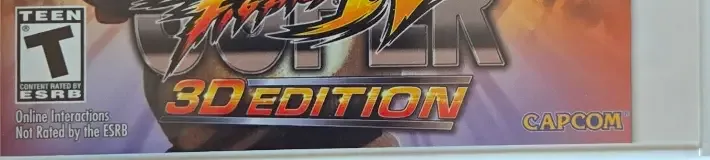 Super Street Fighter IV: 3D Edition, the ESRB box on its front