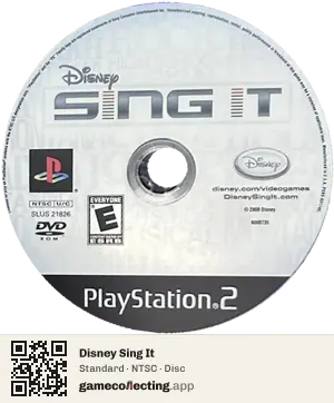 Disney Sing It PlayStation 2, NTSC disc