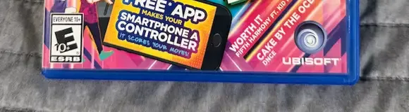 Just Dance 2017, the ESRB box on its front