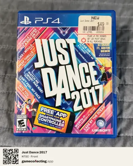Just Dance 2017 PlayStation 4, NTSC box front