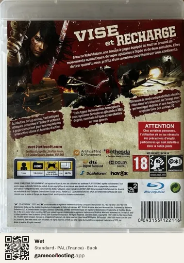 Wet PlayStation 3, France box back