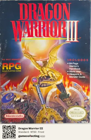 Dragon Warrior III Nintendo Entertainment System, NTSC box front