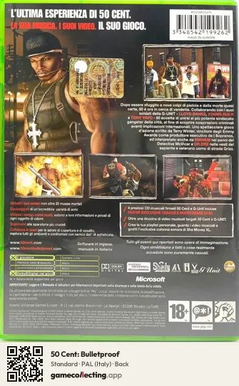 50 Cent: Bulletproof Xbox, Italy box back