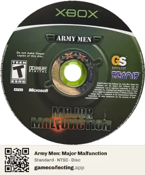 Army Men: Major Malfunction Xbox, NTSC disc