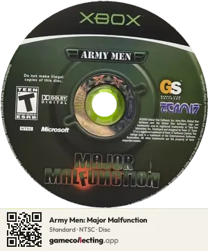Army Men: Major Malfunction Xbox, NTSC disc