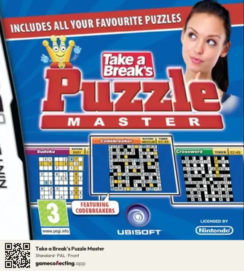 Take a Break's Puzzle Master Nintendo DS, PAL box front