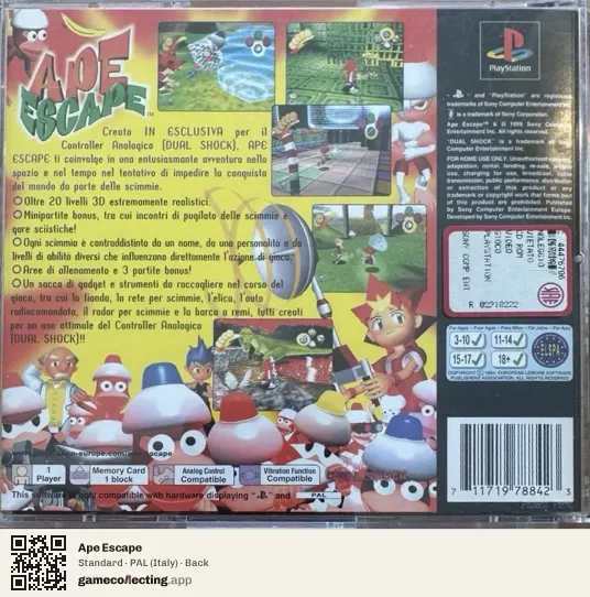 Ape Escape PlayStation, Italy box back