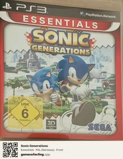 Sonic Generations PlayStation 3, Germany box front