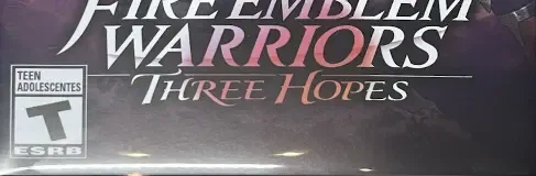 Fire Emblem Warriors: Three Hopes, the ESRB box on its front
