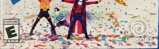 Just Dance 2019, the ESRB box on its front