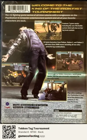 Tekken Tag Tournament PlayStation 2, NTSC box back