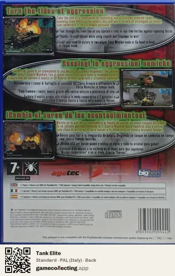 Tank Elite PlayStation 2, Italy box back