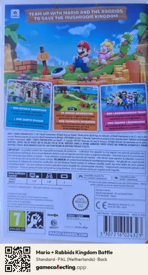 Mario + Rabbids Kingdom Battle Nintendo Switch, Netherlands box back