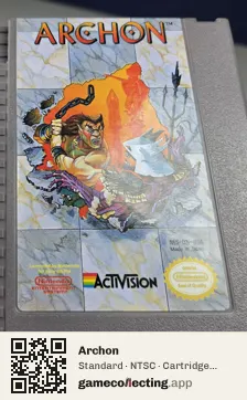 Archon Nintendo Entertainment System, NTSC cartridge label