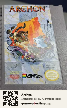 Archon Nintendo Entertainment System, NTSC cartridge label