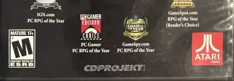 The Witcher, the ESRB box on its front