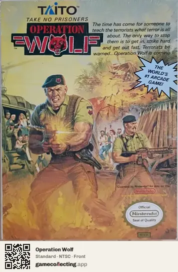 Operation Wolf Nintendo Entertainment System, NTSC box front