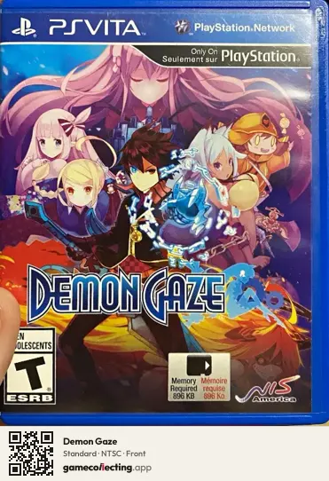 Demon Gaze PlayStation Vita, NTSC box front