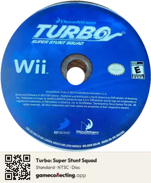 Turbo: Super Stunt Squad Nintendo Wii, NTSC disc