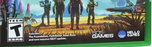 No Man's Sky, the ESRB box on its front
