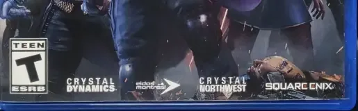 Marvel's Avengers, the ESRB box on its front