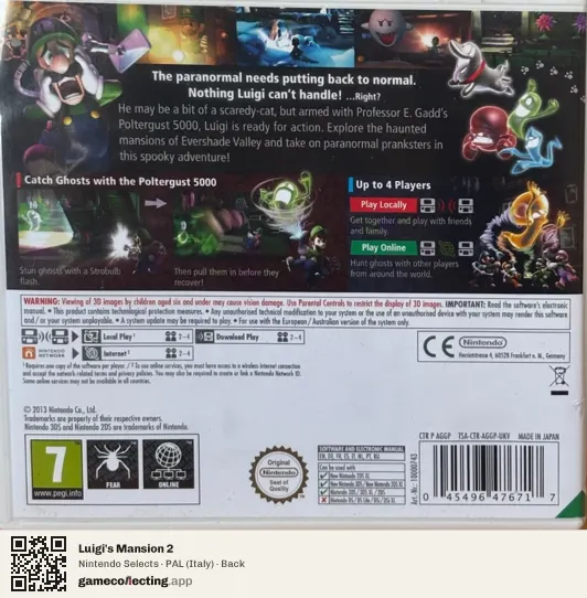 Luigi's Mansion 2 Nintendo 3DS, Italy box back