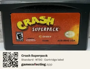 Crash Superpack Game Boy Advance, NTSC cartridge label